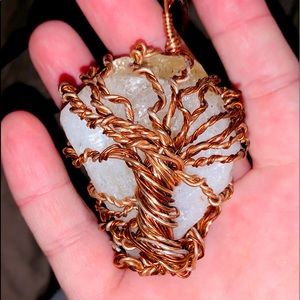 Beautiful QUARTZ Handmade TREE of LIFE Necklace